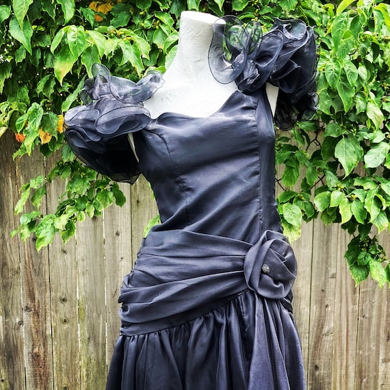 Vintage 30s 50s Stunning Black Organza and Sheer … - image 4