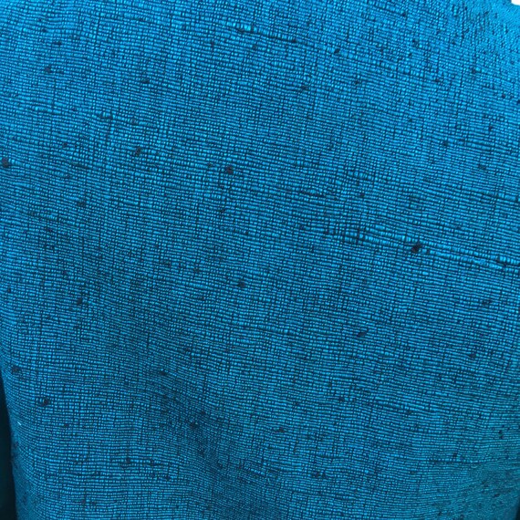 Vintage 60s Ying Tai LTD Raw Silk Turquoise Suit … - image 6