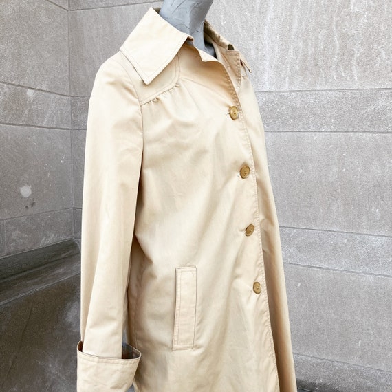 Vintage 80s Khaki Swing Trench Coat   small mediu… - image 7