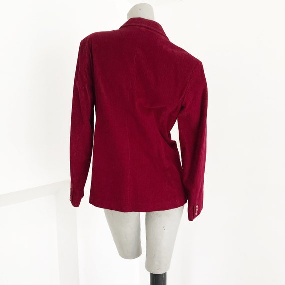 Vintage 70s Burgundy Maroon Red Corduroy Jacket  … - image 5