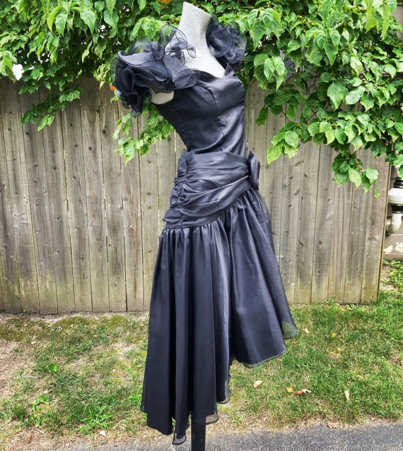 Vintage 30s 50s Stunning Black Organza and Sheer … - image 1