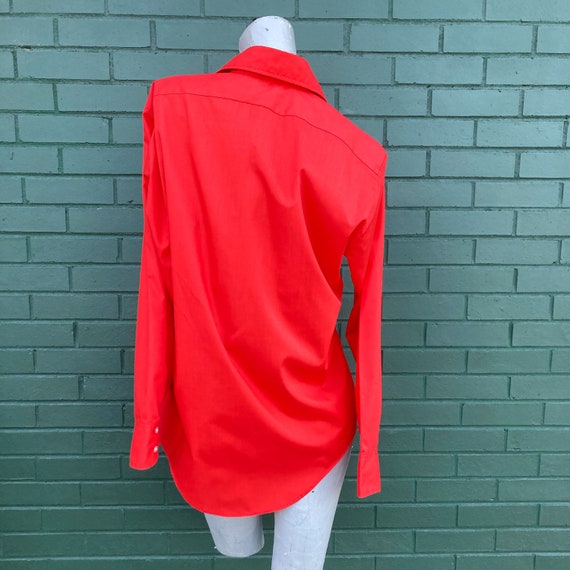 Vintage 60s 70s Red Orange Arrow Shirt - image 4