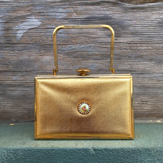 1960s gold box purse - Gem