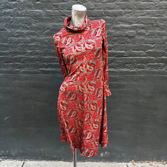 Vintage 70s Handmade One of a Kind Red Paisley Je… - image 3