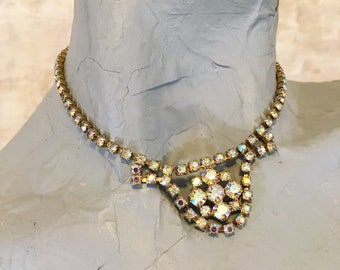 Vintage 50s Rhinestone Choker Necklace