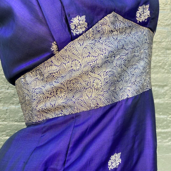 Vintage 60s Purple Silk Asian Inspired Wiggle Cus… - image 7