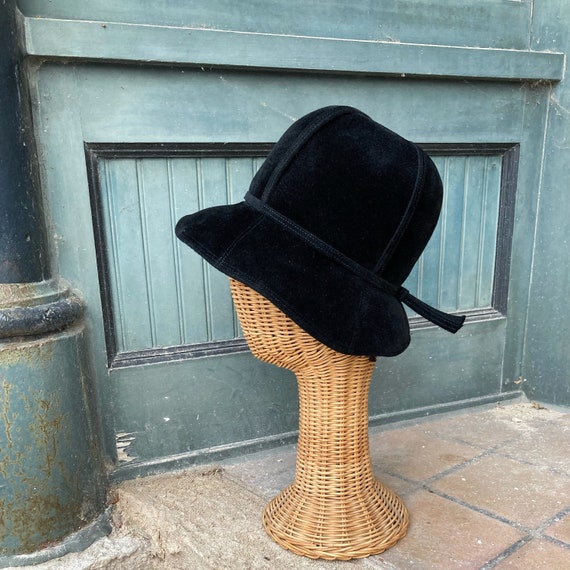 Vintage 60s Mod Marshall Fields  Black Wool Hat s… - image 6