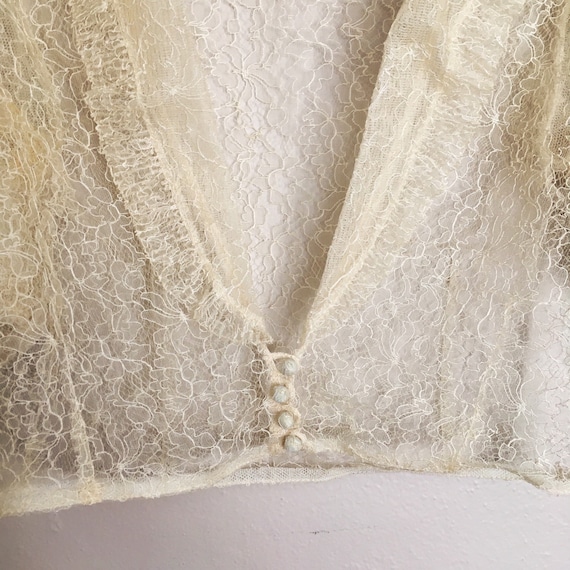 Vintage Authentic 1920s Spiderweb White Lace Slip… - image 7