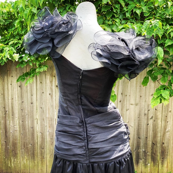 Vintage 30s 50s Stunning Black Organza and Sheer … - image 5