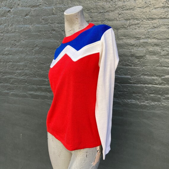 Vintage 70s White Stag Red White and Blue Sweater - image 7