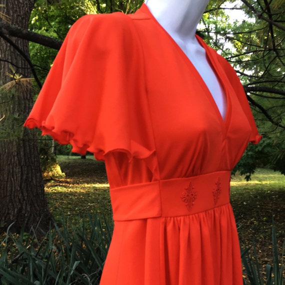 70s Mint Deep Red Orange Vintage Maxi small - image 2