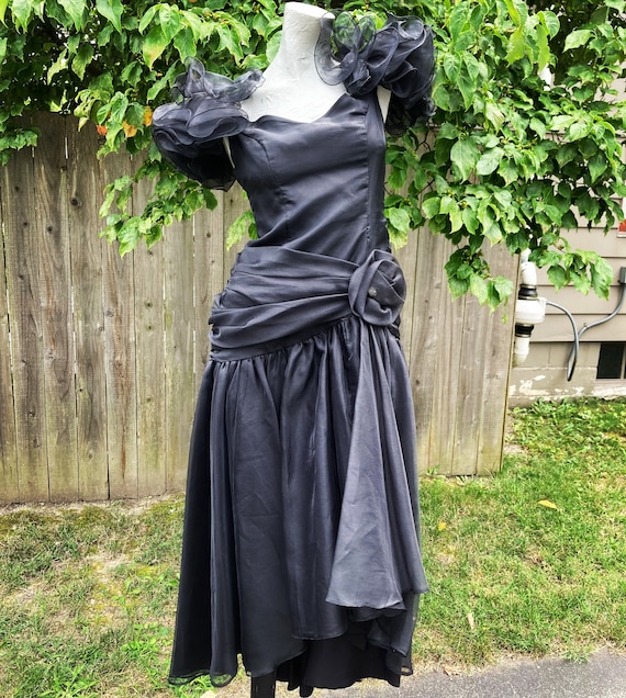 Vintage 30s 50s Stunning Black Organza and Sheer … - image 8