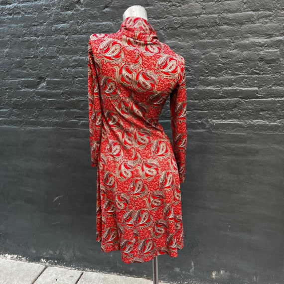 Vintage 70s Handmade One of a Kind Red Paisley Je… - image 5