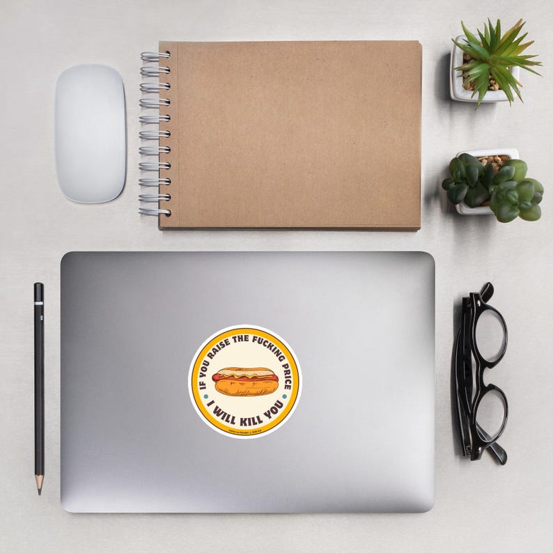 If you raise the price of the hot dog - Round Sticker Cartoon style