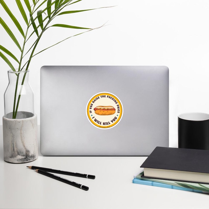 If you raise the price of the hot dog - Round Sticker Cartoon style