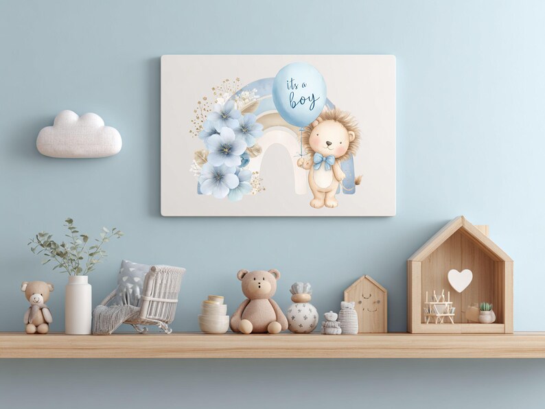 Baby Boy Watercolor Clipart Bundle | Blue Nursery Decor (digital ...
