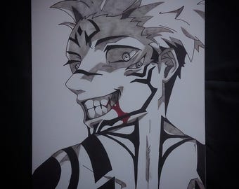 sukuna anime art print jujutsu kaisen wall decor