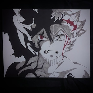 asta anime art print black clover wall decor