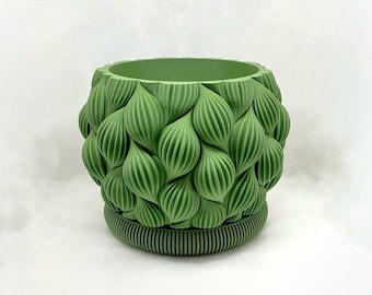 Modern Ripple Plant Pot: Minimalist Home Decor, Eco-Friendly PLA