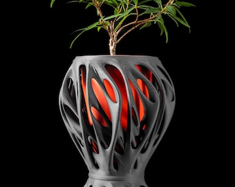 Mantis-plantenbak: moderne 3D-geprinte bloempot met drainage (6 inch)