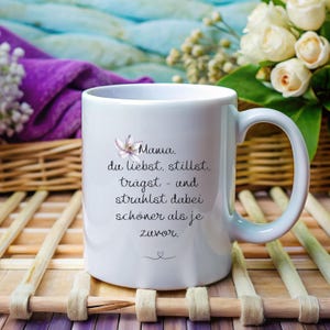 Frisch Mama Tasse, erster Muttertag, Aquarell Blume, Herzstück zum Muttertag oder Geburtstag, Liebevoll, zum verschenken. Mama Gift
