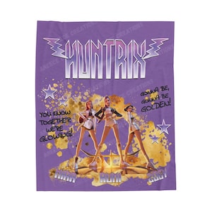 Huntrix Kpop Blanket - Golden, Kpop Demon Hunters, Name Edition, Rumi, Mira, Zoey, For Huntrix Stans, Kpop Movie, Velveteen Plush