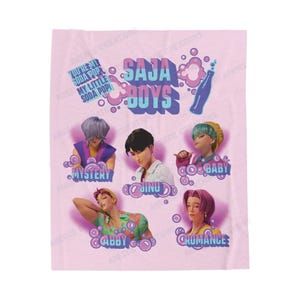 Saja Boys K-pop Blanket - Soda Pop, Kpop Demon Hunters, Jinu, Mystery, Baby, Romance, Abby, For Saja Stans, Kpop Movie, Velveteen Plush