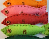 felt counting fish educational toy with cotton bag felt toy