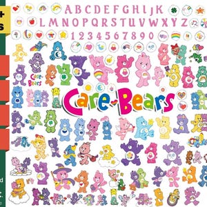 Care Bears Mega Bundle Png Files, Bears Png, Care Bears Clipart, Care Bears Font Png, Care Bears Alphabet Clipart, Digital Download