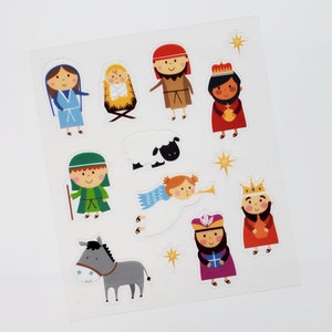 Christmas Nativity Stickers Set Holy Family Christ child Sticker sheet for craft card making scrapbooking DIY Nativity Blocks Handmade Gifts