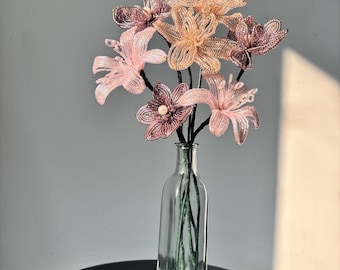 アンティークフランス製ハンドメイドビーズフラワー / 10本入り / 1930