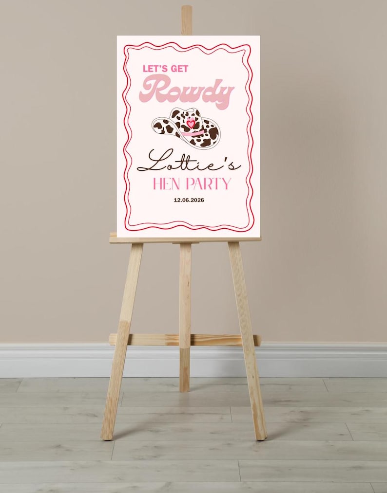 Last Rodeo Cow Girl Hen Party Sign image 1