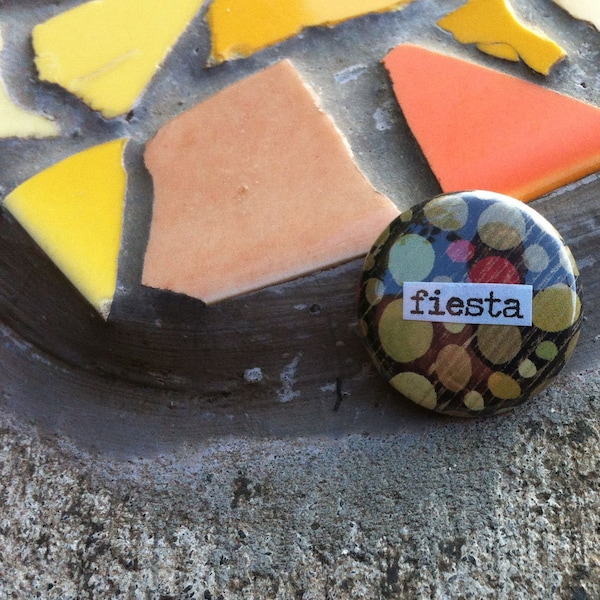 Fiesta  - Spanish Language Pinback Button or Magnet