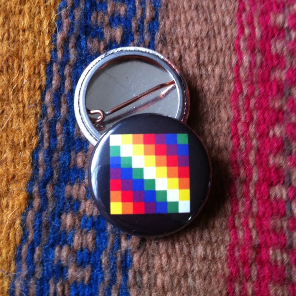 Wiphala Qulla Suyu Flag - Pinback Button, Magnet, Zipper Pull, Keychain, Mirror, Bottle Opener, or Ornament