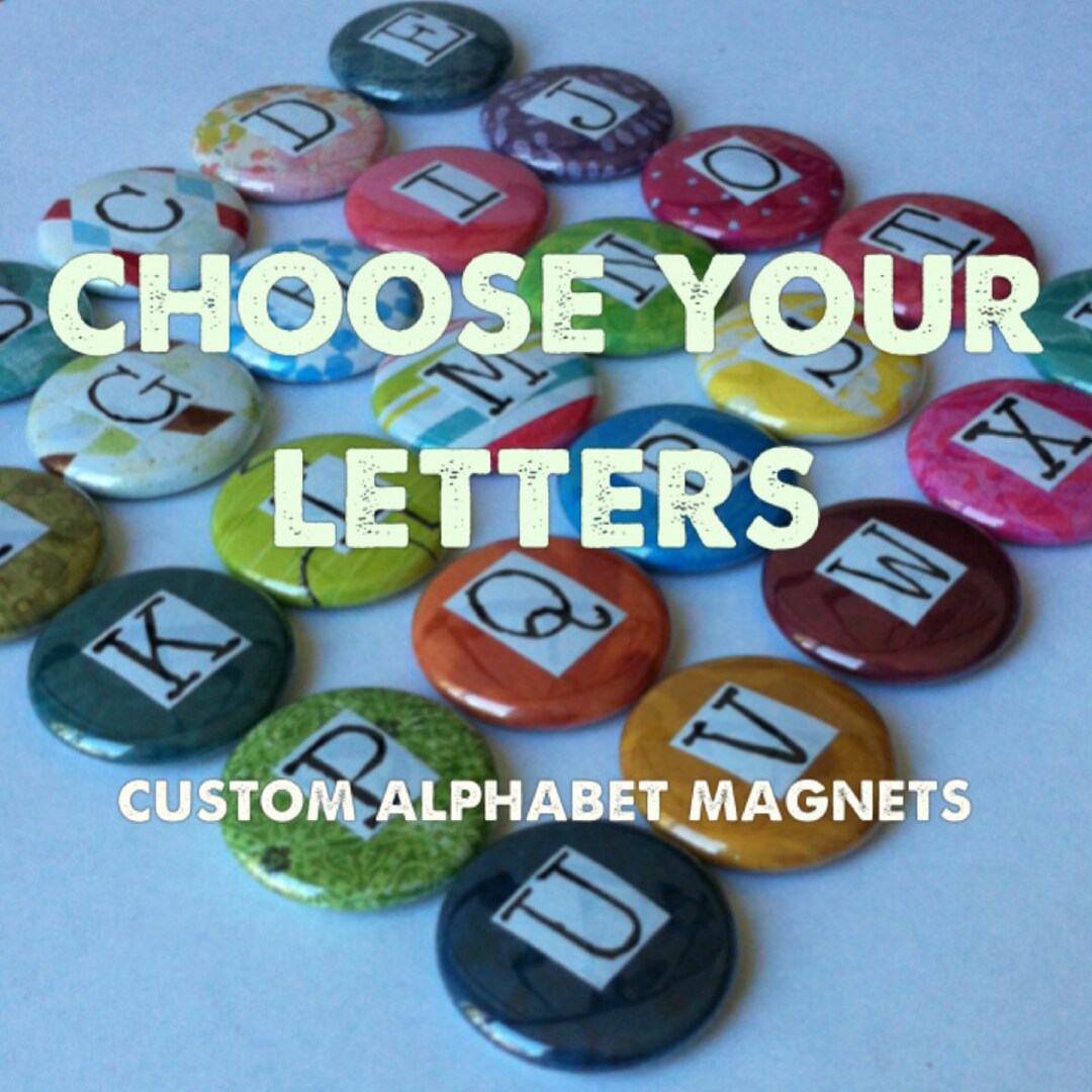 Custom Alphabet Magnets 1-inch Magnets - Etsy