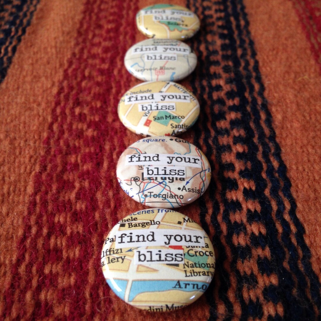 Find Your Bliss Map Collage Pinback Button, Magnet, Zipper Pull, Mirror,  Bottle Opener, or Ornament - Etsy