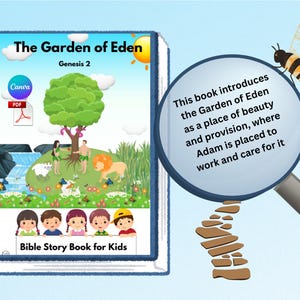 Libro cristiano para niños / Libro de cuentos con temática bíblica / Libro de cuentos para niños / Jardín del Edén / Regalo para niños / Libro de cuentos para niños /