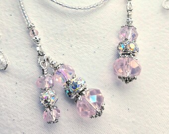 Beaded bookmark, Book thong, Book jewelry, Bookish gift, Reader gift, Book bling, pink and silver, bling bookmark