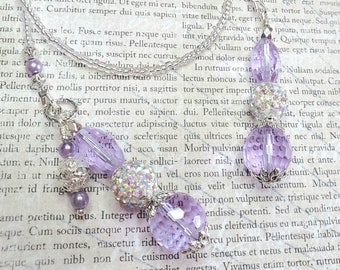 Beaded bookmark, Book thong, Book jewelry, Bookish gift, Reader gift, Book bling, Lavender and silver, bling bookmark