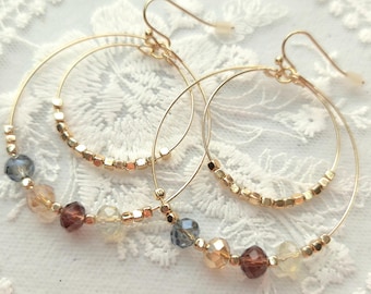Dangle earrings, Crystal earrings, Women's jewelry, Fashion earrings, Boho earrings, Multi colored earrings