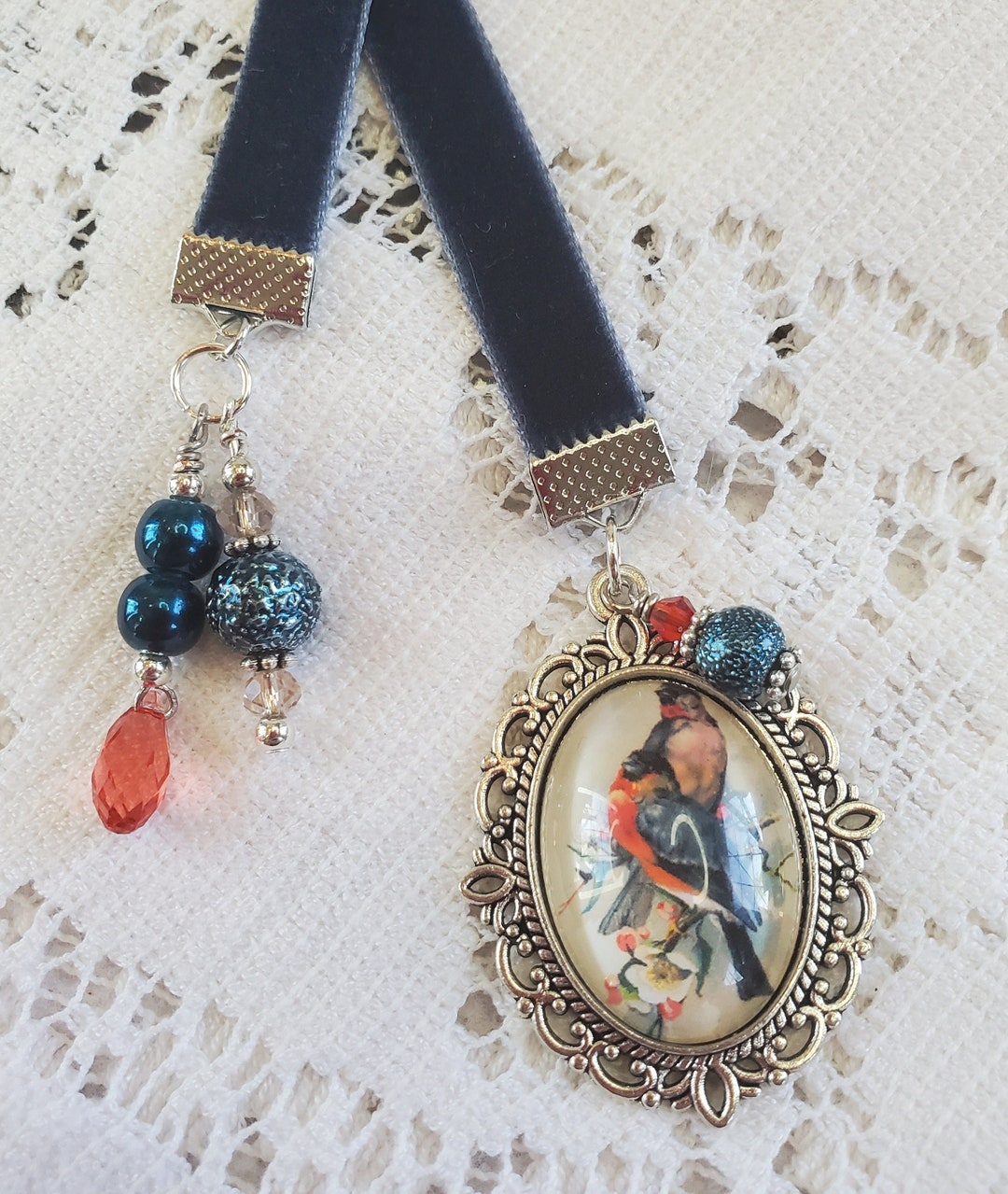 Beautiful Velvet Ribbon Bookmark, Book Thong, Book Jewelry, Bookish ...