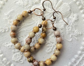 Dangle earrings, Gemstone earrings, Women's jewelry, Fashion jewelry, Teardrop earrings, Boho earrings, Beautiful earthtone earrings!