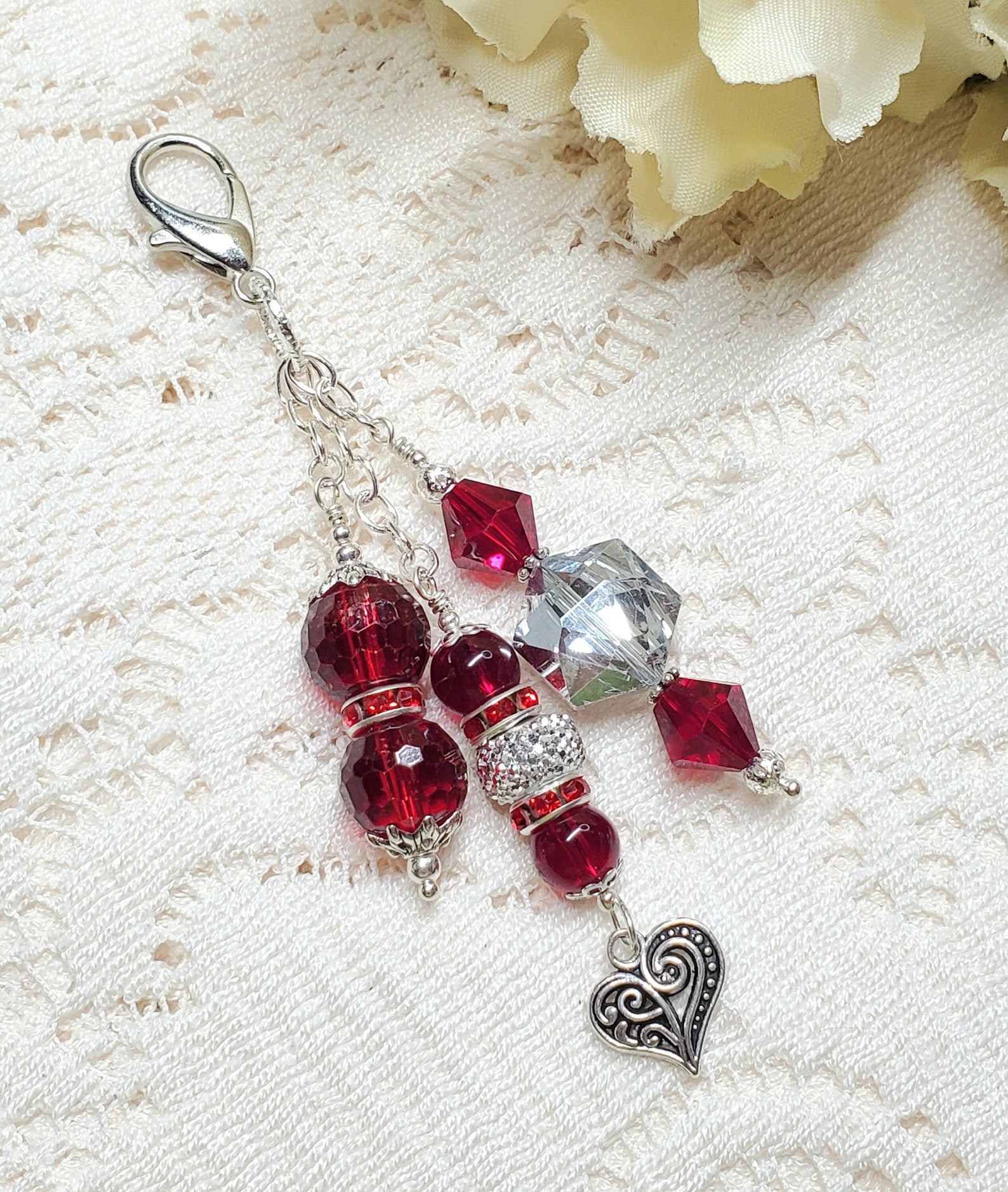 Beaded Keychain, Purse Charm, Handbag Charm, Backpack Charm, Bookbag