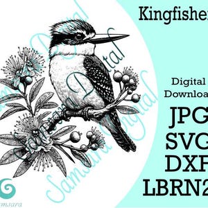 Kingfisher Bird Svg, Digital Download for Laser Engraving, Home Decor, Signs, Plaques, New Zealand
