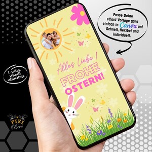 Felices Pascuas: tarjeta electrónica, tarjeta de felicitación digital de Pascua, tarjeta electrónica animada, plantilla personalizable de Canva, descarga instantánea