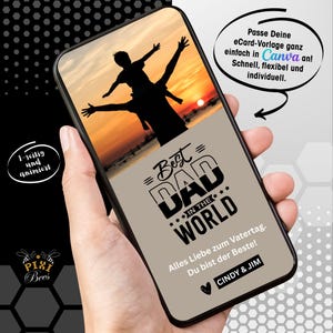 Best Dad – eCard, digitale Grußkarte zum Vatertag, MP4-animiert, personalisierbare Canva-Vorlage, Sofort-Download