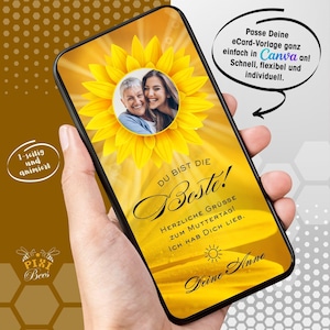 ¡Usted es el mejor! – Tarjeta electrónica, tarjeta de felicitación digital para el Día de la Madre, MP4 animado, plantilla Canva personalizable, descarga instantánea