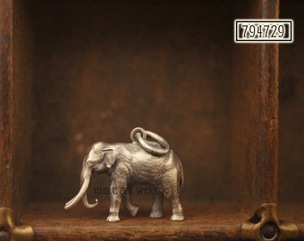 NEW ! 925 Oxidized Silver Elephant Pendant No. 1