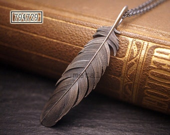NEW ! 925 Sterling Silver Ma'at Feather Pendant (Small)