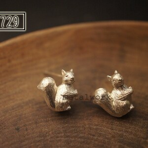 925 Sterling Silver Squirrel Studd Earrings